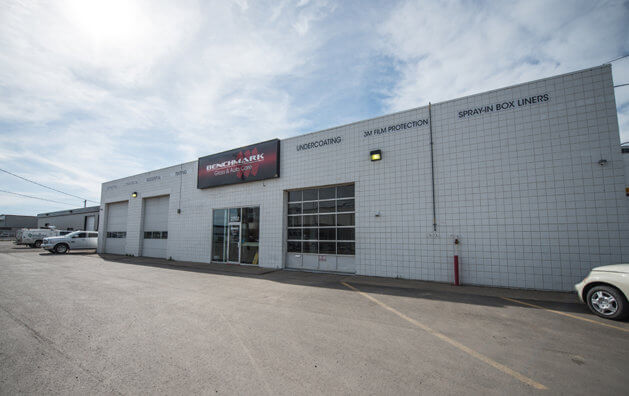 front of the company, white walls