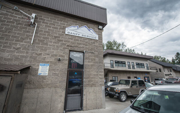 Front view of Banff Service shop