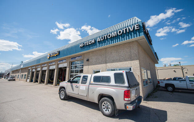 Outside view of Hi-Tech Automotive Winnipeg shop