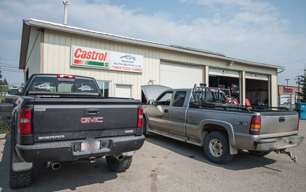 Outsidde view of Hughes Auto Repair shop