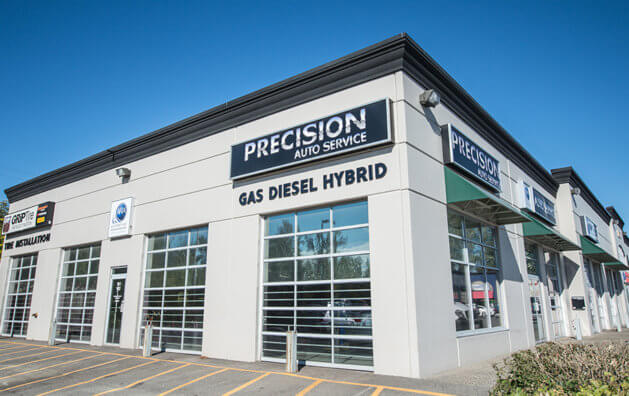 Outside view of Precision GRiP Auto & Tire shop in Langley, BC