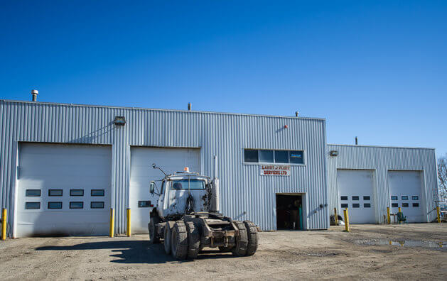 Entrance photo of Larry J Fleet Services shop in Calgary, AB.