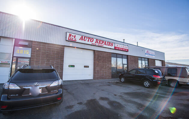 Forntis view of Lee's Auto Repairs shop in Calgary, AB