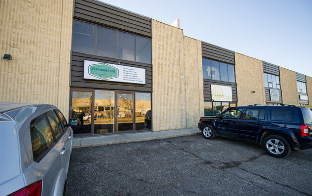 Outside view of Paramount Tire shop in Calgary, AB