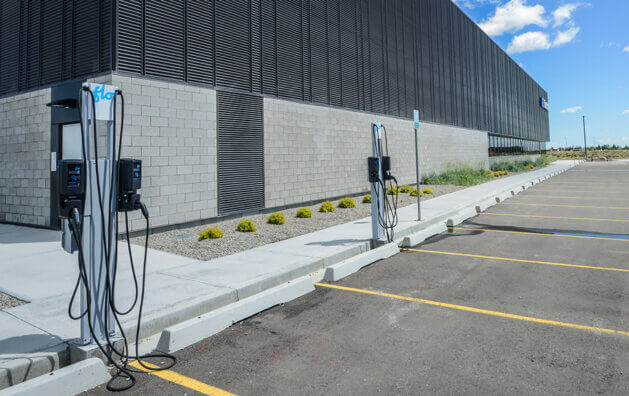 Flo Charging Station ATB Centre View in Lethbridge, AB
