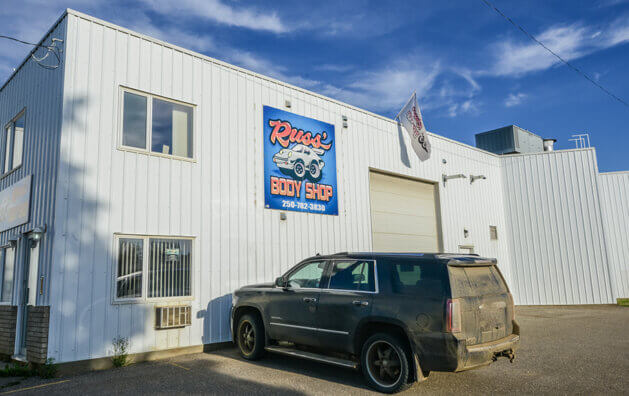 Outside photo of Russ' Body Shop in Dawson Creek